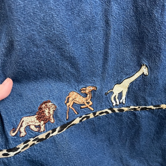 MPH Collection 90s denim embroidered midi maxi dress size XL - Picture 6 of 8